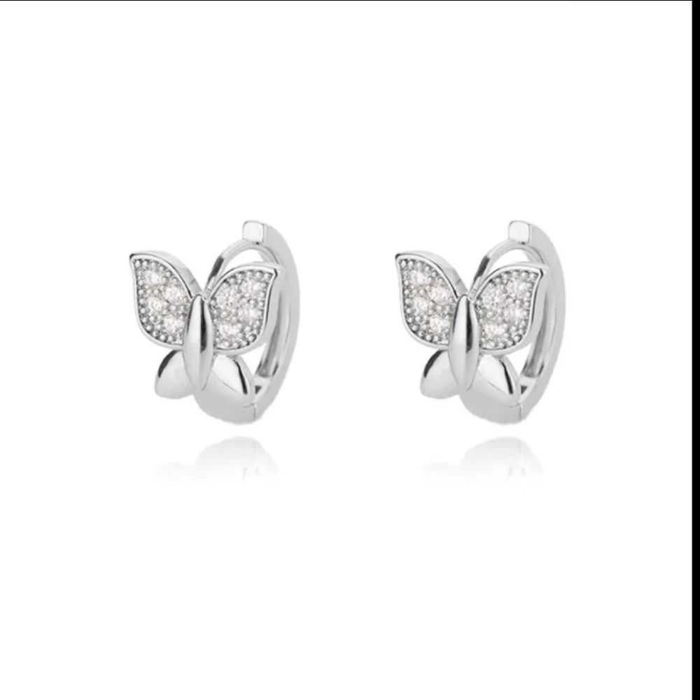 Silver Butterfly Earrings